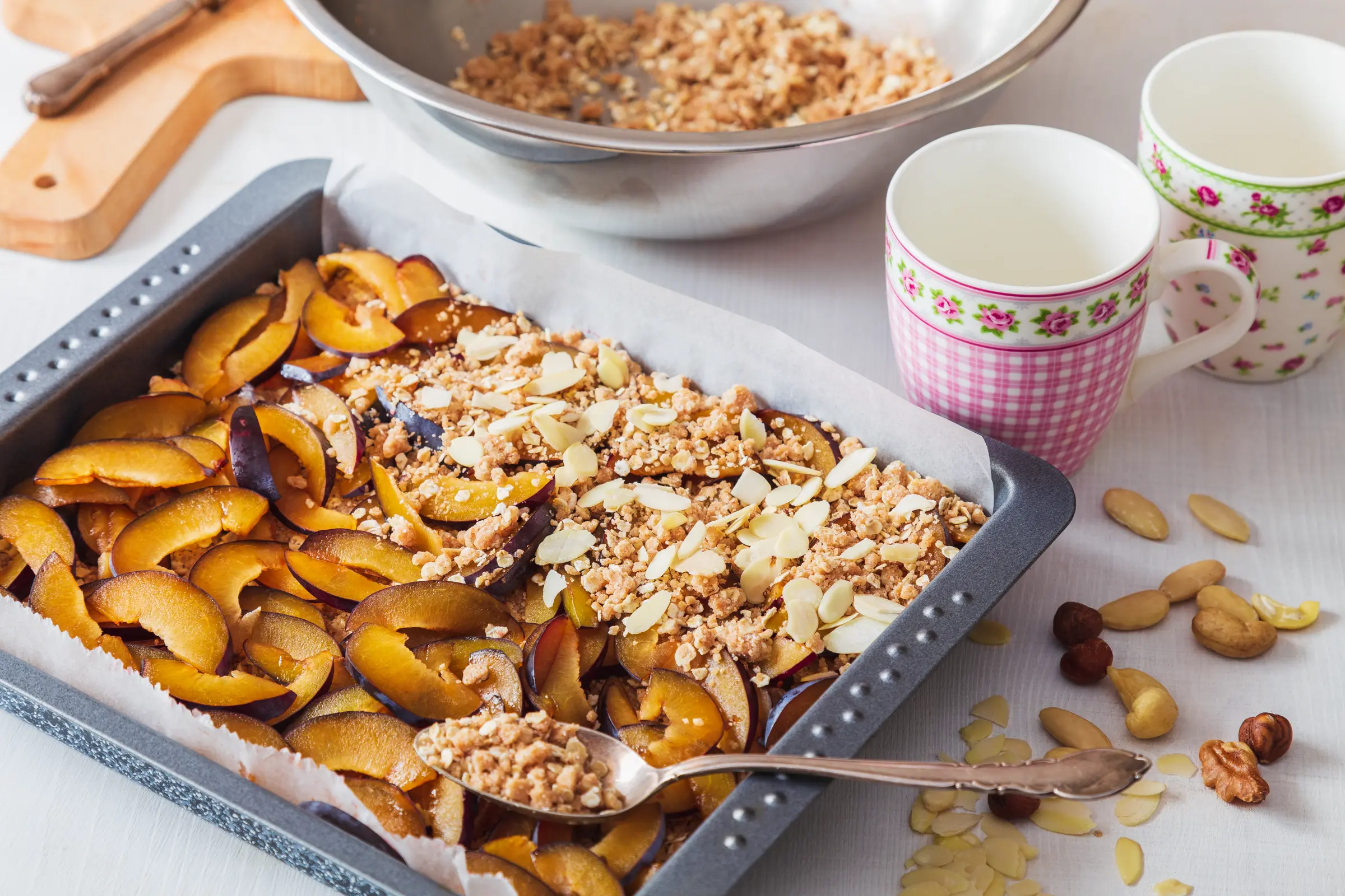 Švestkový koláč s vločkami